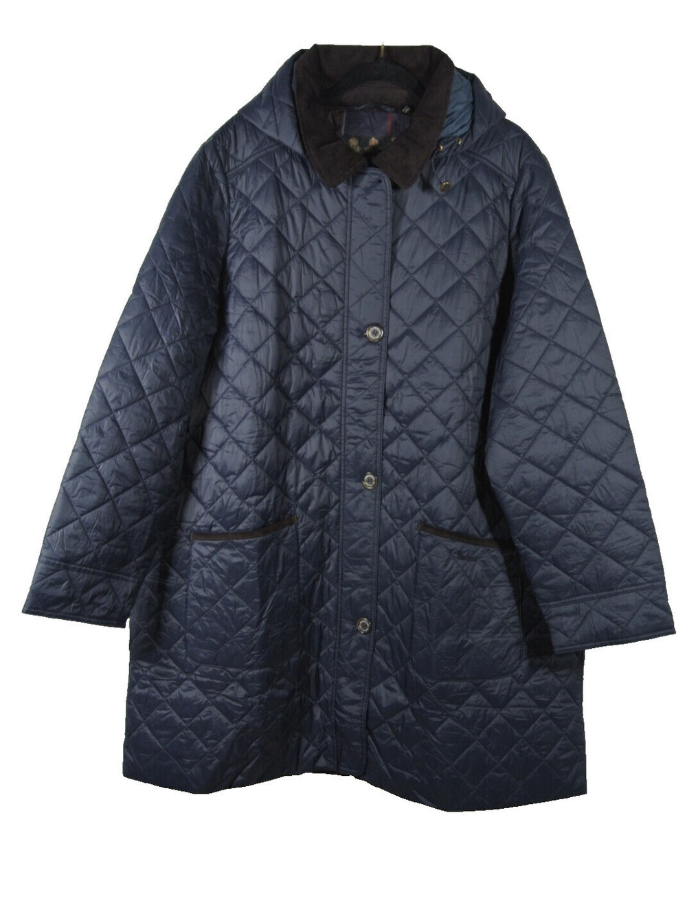 NEW, Barbour Lovell Hooded Long Quilted Jacket in Navy Sz 2X #C4886